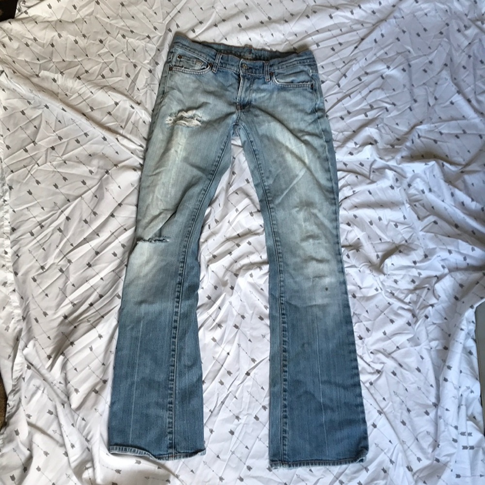 7 For All Man Kind Light-wash Jeans